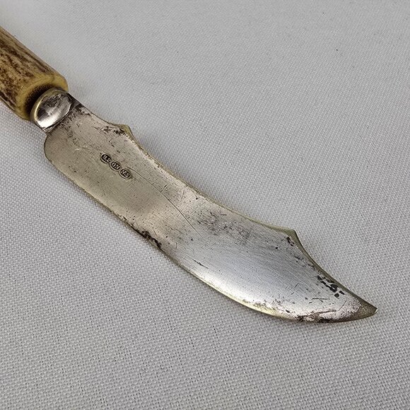 Vintage Horn Handle Abalone Schell Fork & Knife - Picture 12 of 16